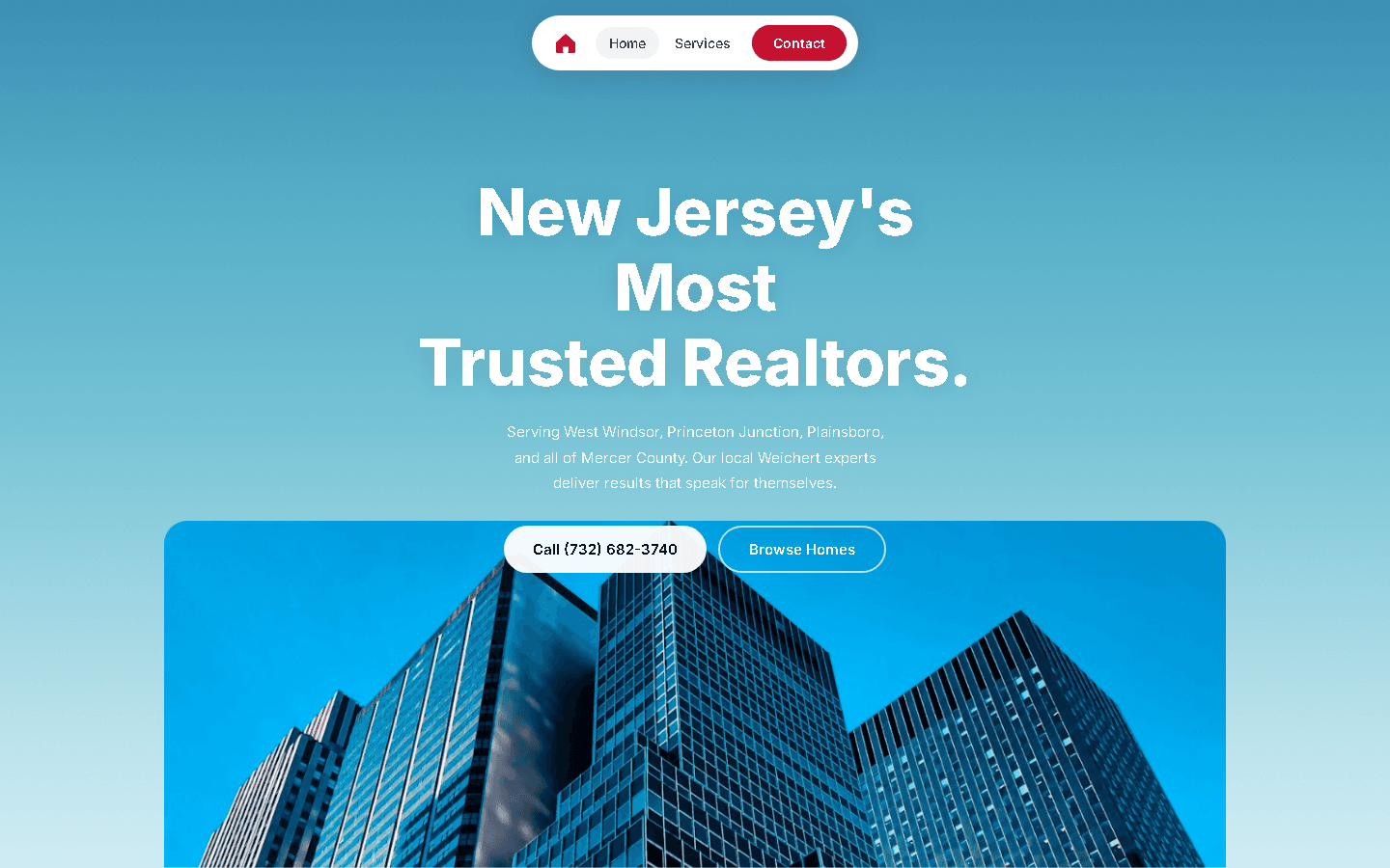 Real Estate Website website — desktop view